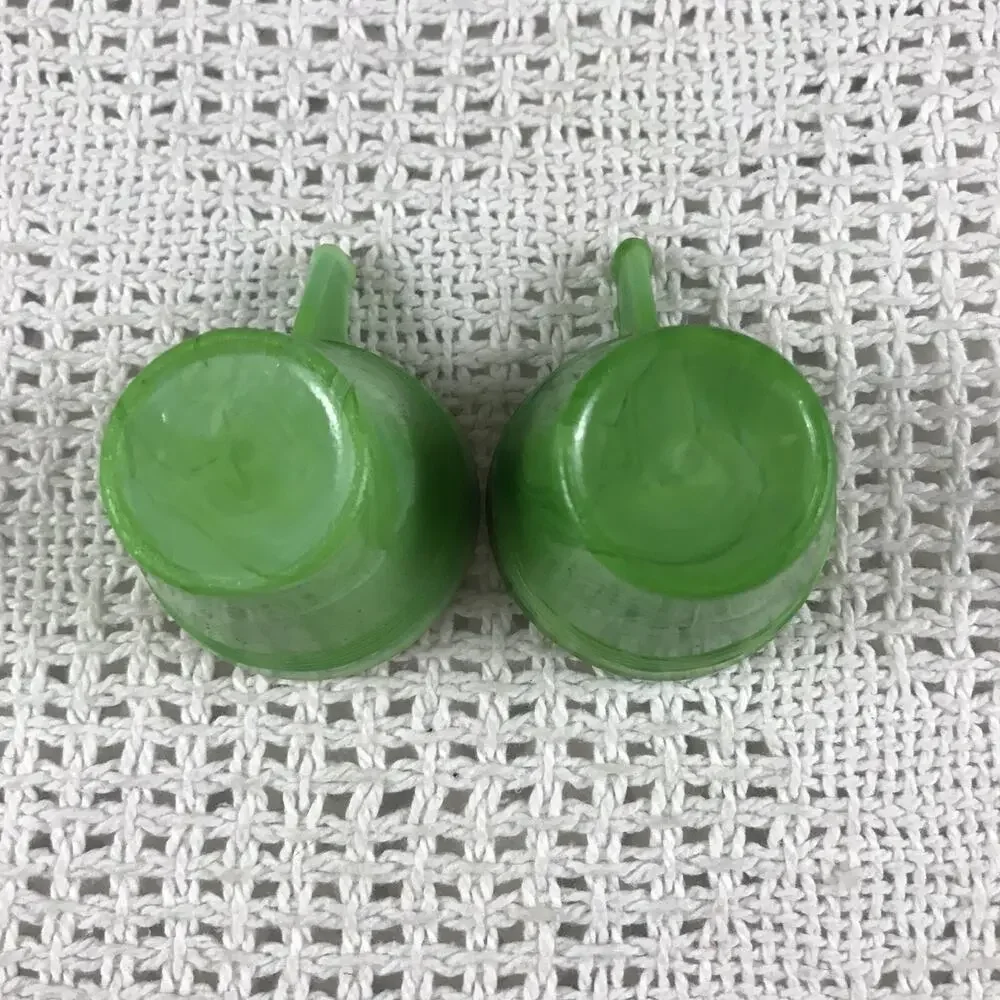 Vintage c1930's Chiquita Toy Dish Children’s Toy Jade Green Ribbed Tea Cup Set